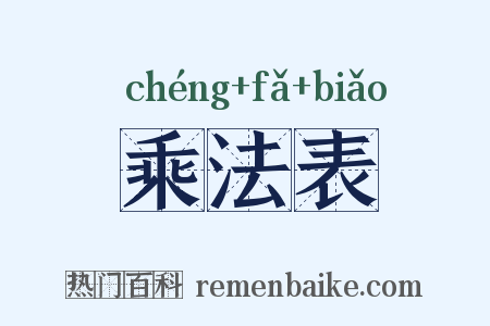 乘法表是什么意思的图片